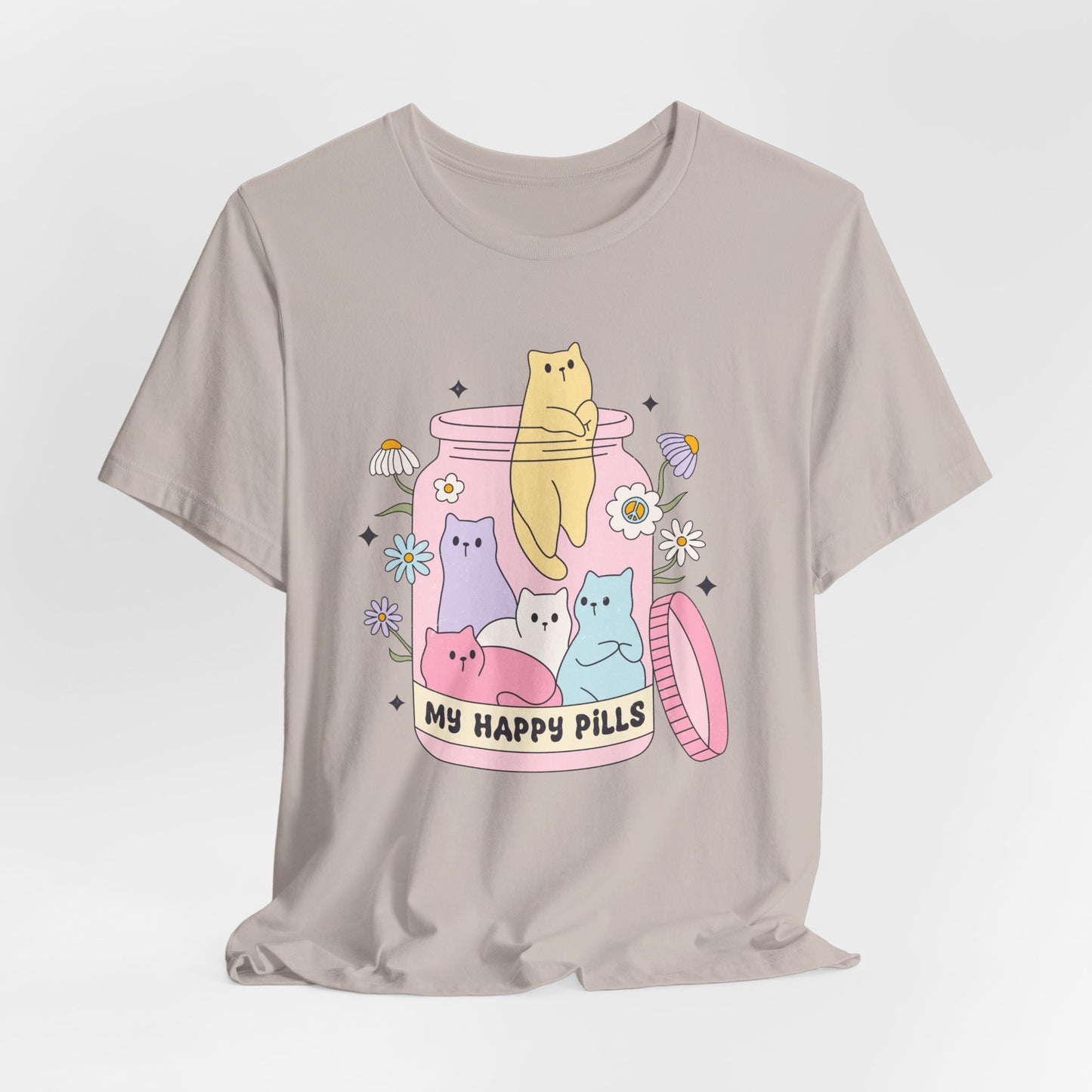 Mental Health Cats TShirt, My Happy Cat Pills, Cute Cat Lover Tee, Mental Health Awareness Shirt, Positive Vibes, Quirky, Self Care Clothing