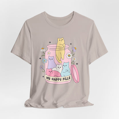 Mental Health Cats TShirt, My Happy Cat Pills, Cute Cat Lover Tee, Mental Health Awareness Shirt, Positive Vibes, Quirky, Self Care Clothing