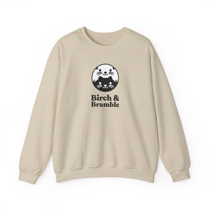 Black & White Cat Logo Sweatshirt — Birch & Bramble Cozy Crewneck