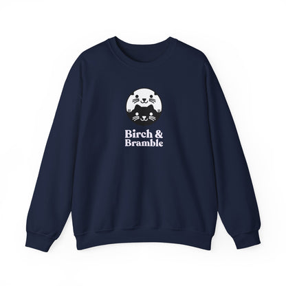 Black & White Cat Logo Sweatshirt — Birch & Bramble Cozy Crewneck