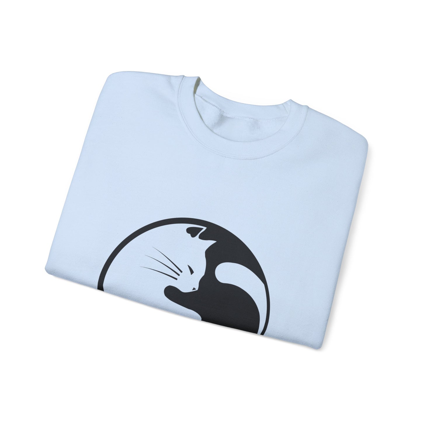 Yin Yang Cats, Feline Lovers, Cute Sweatshirt for Fur Parents, Kawaii Pullover, Black and White Cat, Cozy Trendy, Pet Owner Mom Dad Gift