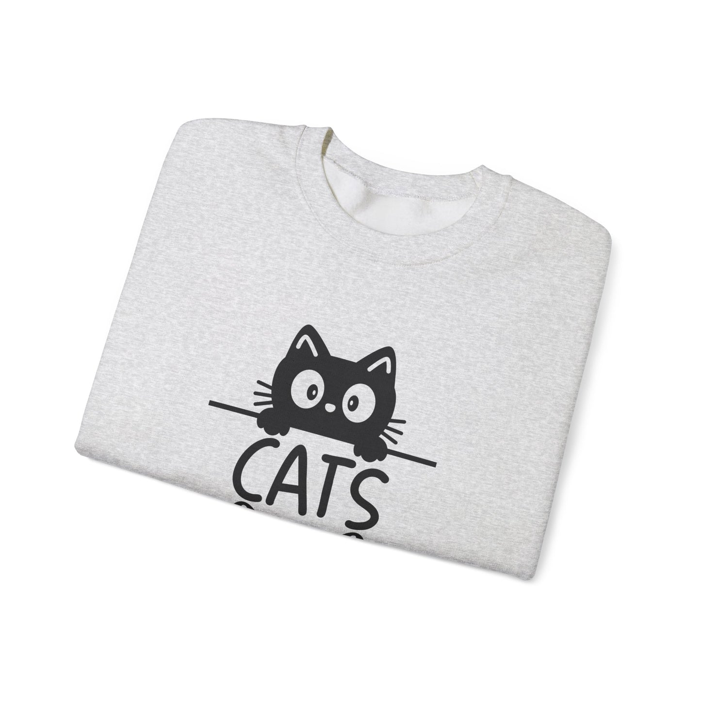 Cats and Coffee Sweatshirt, Funny Cat Mom Dad Pullover, Trendy Cat Lover Sweater, Cozy College Sweatshirt, Quirky Gift for Fur Parents