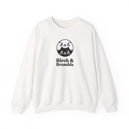 Black & White Cat Logo Sweatshirt — Birch & Bramble Cozy Crewneck