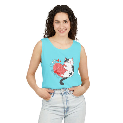 Meow You Bi-Color Cat Valentine Tank Top | Cat Couple Love