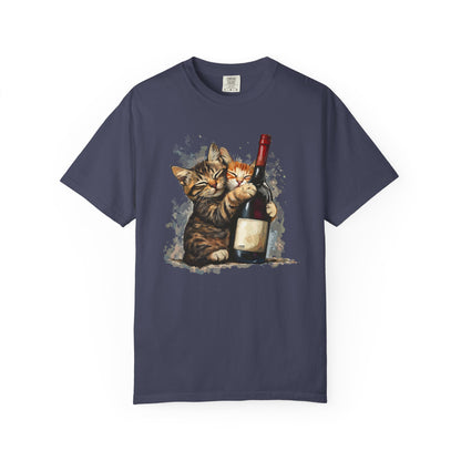 Funny Cats and Wine Unisex T-shirt, Animal Lover Gift, Fur Parents, Cat and Wine Lovers, Funny Cat Shirt, Cat Owner Tee, Wine and Cat Shirt,