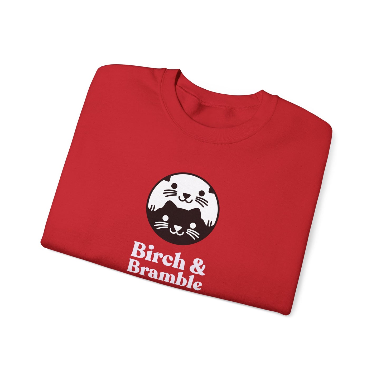 Black & White Cat Logo Sweatshirt — Birch & Bramble Cozy Crewneck