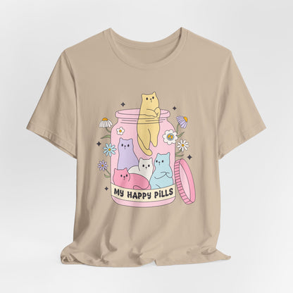 Mental Health Cats TShirt, My Happy Cat Pills, Cute Cat Lover Tee, Mental Health Awareness Shirt, Positive Vibes, Quirky, Self Care Clothing
