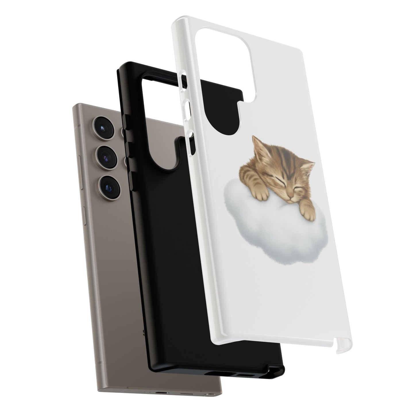 Kitten on Clouds Tough Phone Case | Shockproof Protective Phone Case