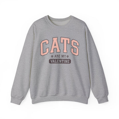 Cats Are My Valentine, Funny, Trendy Valentines, Hearts Day, Retro, Fur Parent, Introverts Gift, Oversized, Lounge Wear, Homebody Sweatshirt