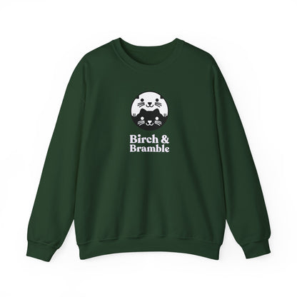 Black & White Cat Logo Sweatshirt — Birch & Bramble Cozy Crewneck