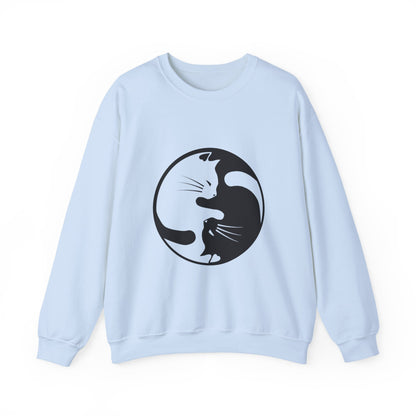 Yin Yang Cats, Feline Lovers, Cute Sweatshirt for Fur Parents, Kawaii Pullover, Black and White Cat, Cozy Trendy, Pet Owner Mom Dad Gift
