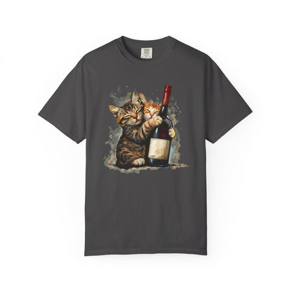 Funny Cats and Wine Unisex T-shirt, Animal Lover Gift, Fur Parents, Cat and Wine Lovers, Funny Cat Shirt, Cat Owner Tee, Wine and Cat Shirt,
