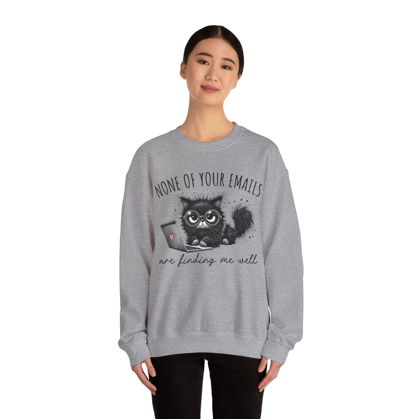 Funny Cat Unisex Sweatshirt, Corporate Humor Gift for Colleague or Boss, Crewneck Jumper, Office Cat Lover Present, Cat Lady Work Apparel