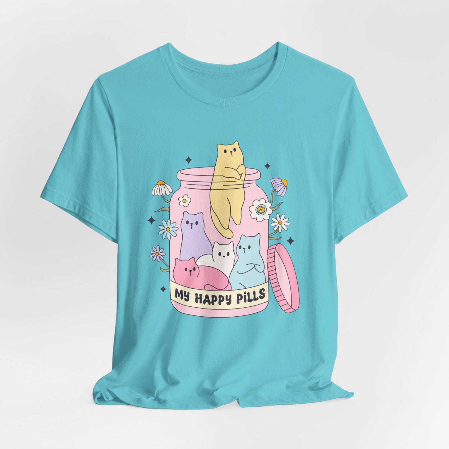 Mental Health Cats TShirt, My Happy Cat Pills, Cute Cat Lover Tee, Mental Health Awareness Shirt, Positive Vibes, Quirky, Self Care Clothing