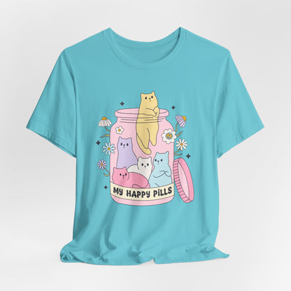 Mental Health Cats TShirt, My Happy Cat Pills, Cute Cat Lover Tee, Mental Health Awareness Shirt, Positive Vibes, Quirky, Self Care Clothing