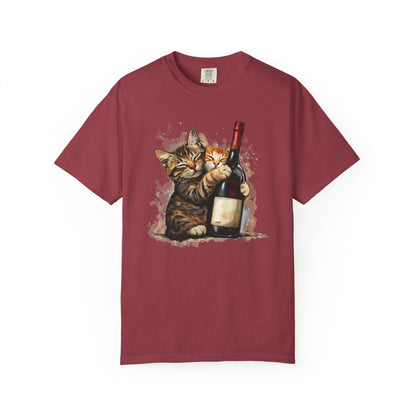 Funny Cats and Wine Unisex T-shirt, Animal Lover Gift, Fur Parents, Cat and Wine Lovers, Funny Cat Shirt, Cat Owner Tee, Wine and Cat Shirt,
