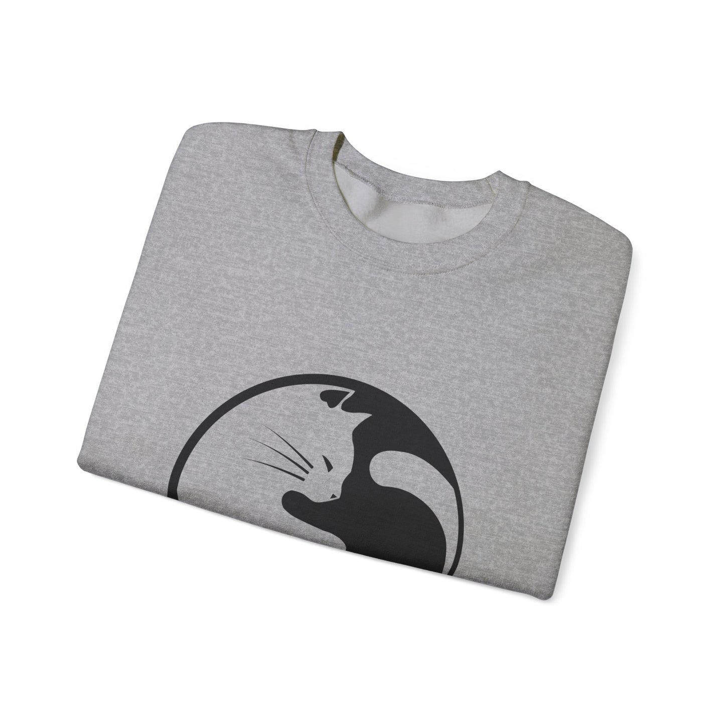 Yin Yang Cats, Feline Lovers, Cute Sweatshirt for Fur Parents, Kawaii Pullover, Black and White Cat, Cozy Trendy, Pet Owner Mom Dad Gift