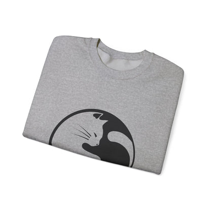 Yin Yang Cats, Feline Lovers, Cute Sweatshirt for Fur Parents, Kawaii Pullover, Black and White Cat, Cozy Trendy, Pet Owner Mom Dad Gift