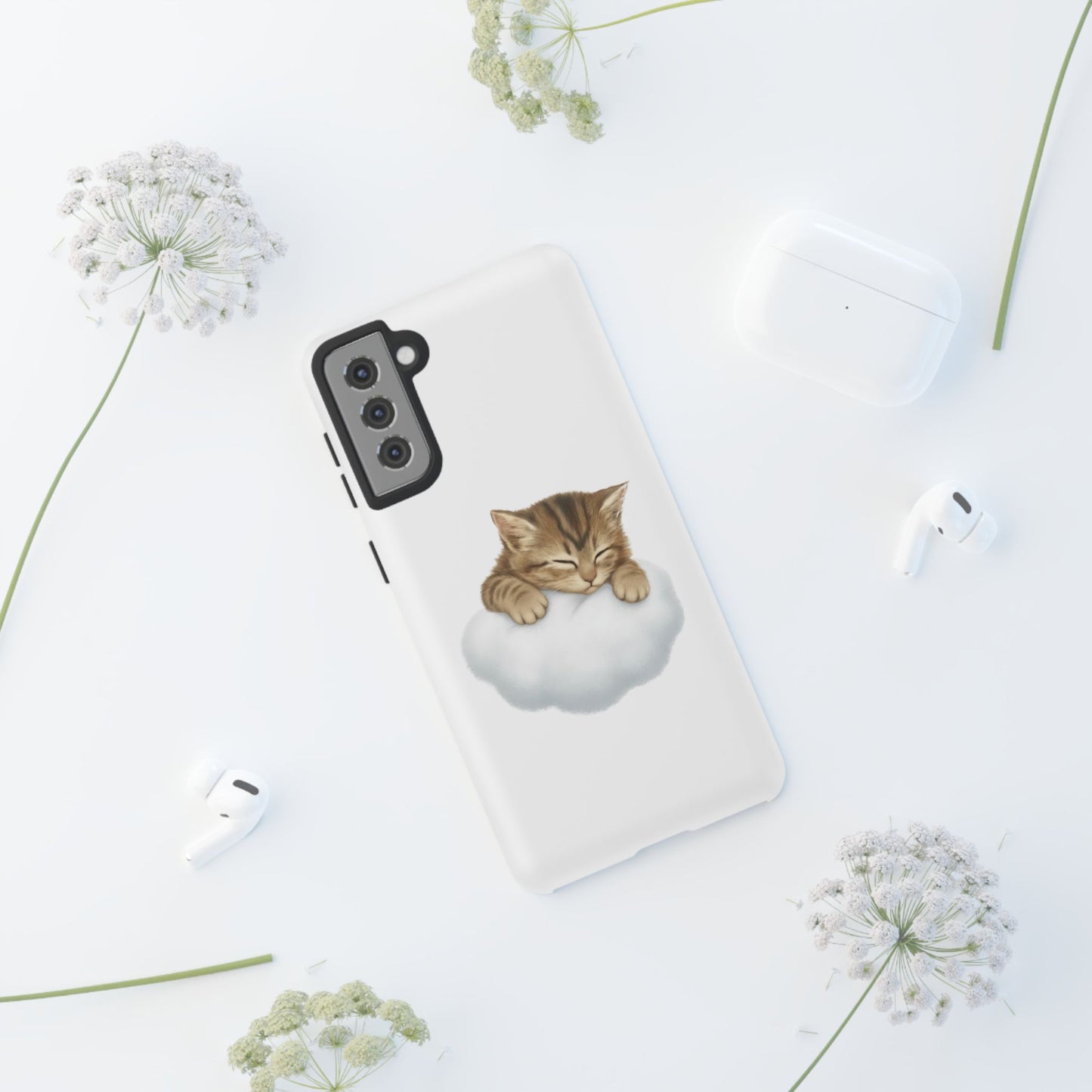 Kitten on Clouds Tough Phone Case | Shockproof Protective Phone Case
