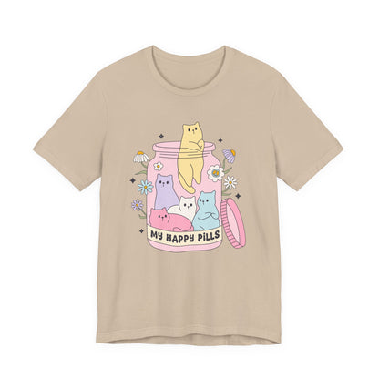 Mental Health Cats TShirt, My Happy Cat Pills, Cute Cat Lover Tee, Mental Health Awareness Shirt, Positive Vibes, Quirky, Self Care Clothing